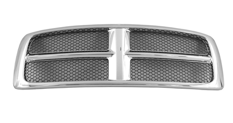 Chrome Grille Surround with Black Honeycomb Inserts 02-05 Ram - Click Image to Close